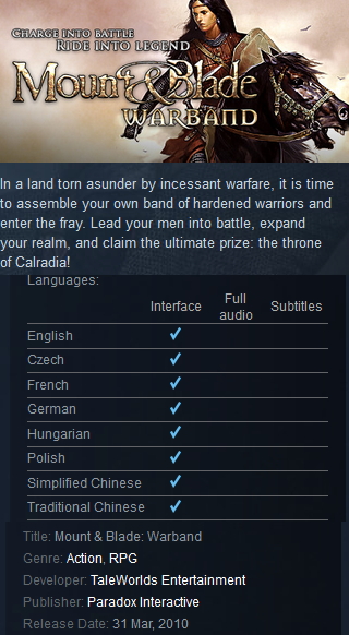 Mount and Blade: Warband Steam - Click Image to Close